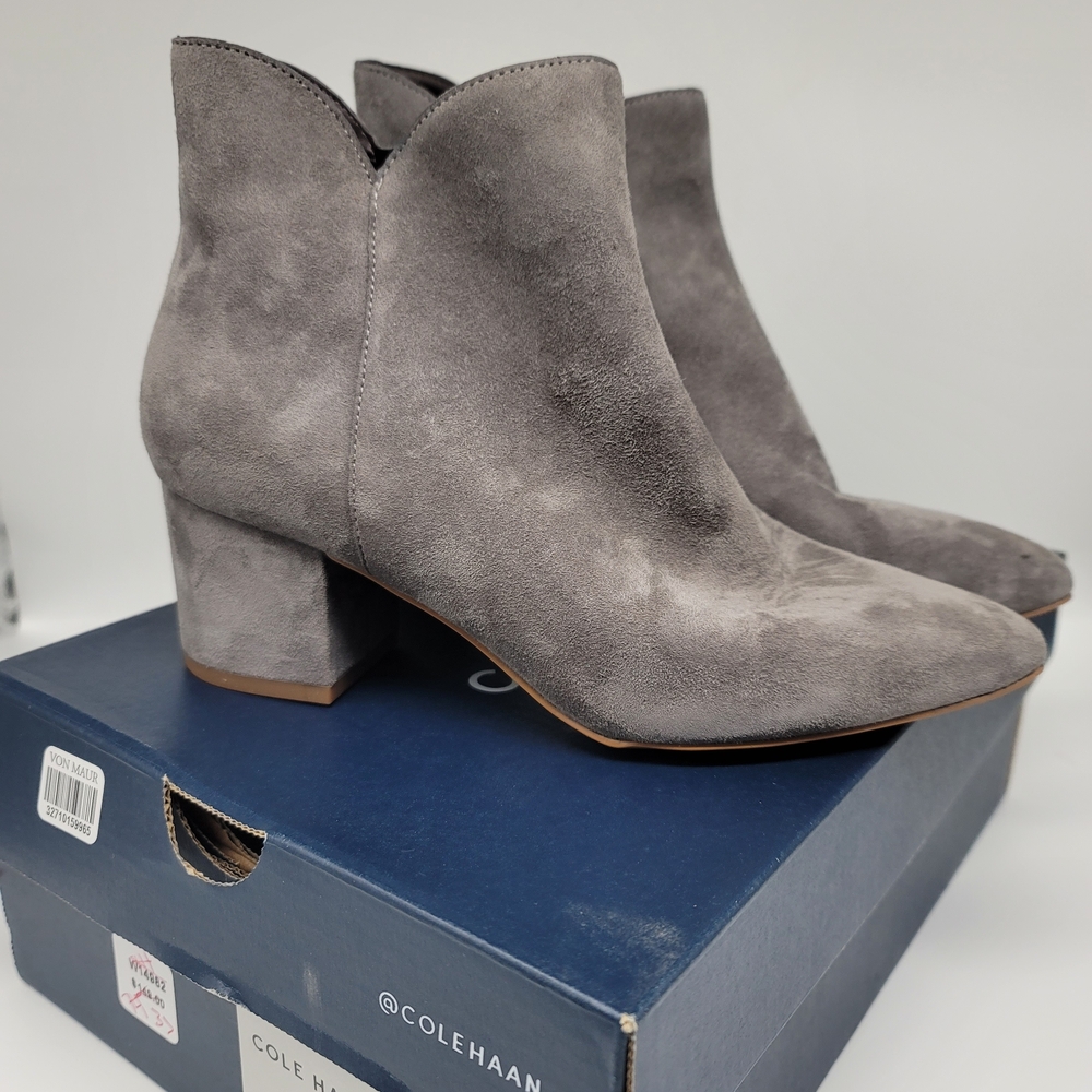 Cole Haan Women's Charcoal Suede Ankle Booties